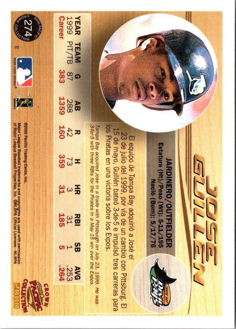 2000 Pacific Crown Collection Jose Guillen