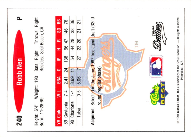 1991 Classic Best Robb Nen