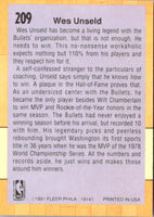 1991 Fleer Wes Unseld #209