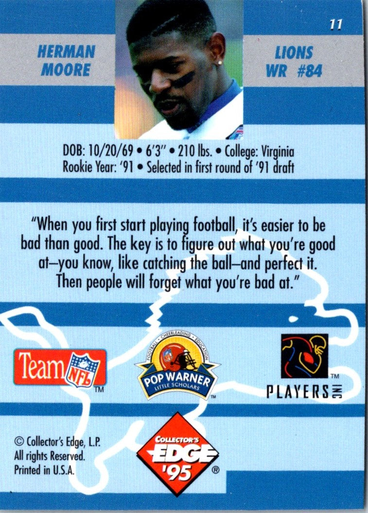 1995 Collector's Edge Instant Replay Herman Moore