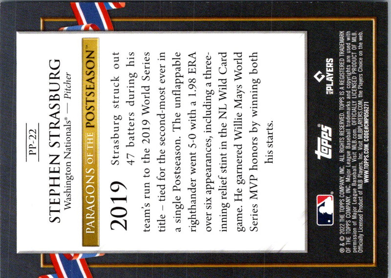 2022 Topps Update Paragons of the Postseason Stephen Strasburg