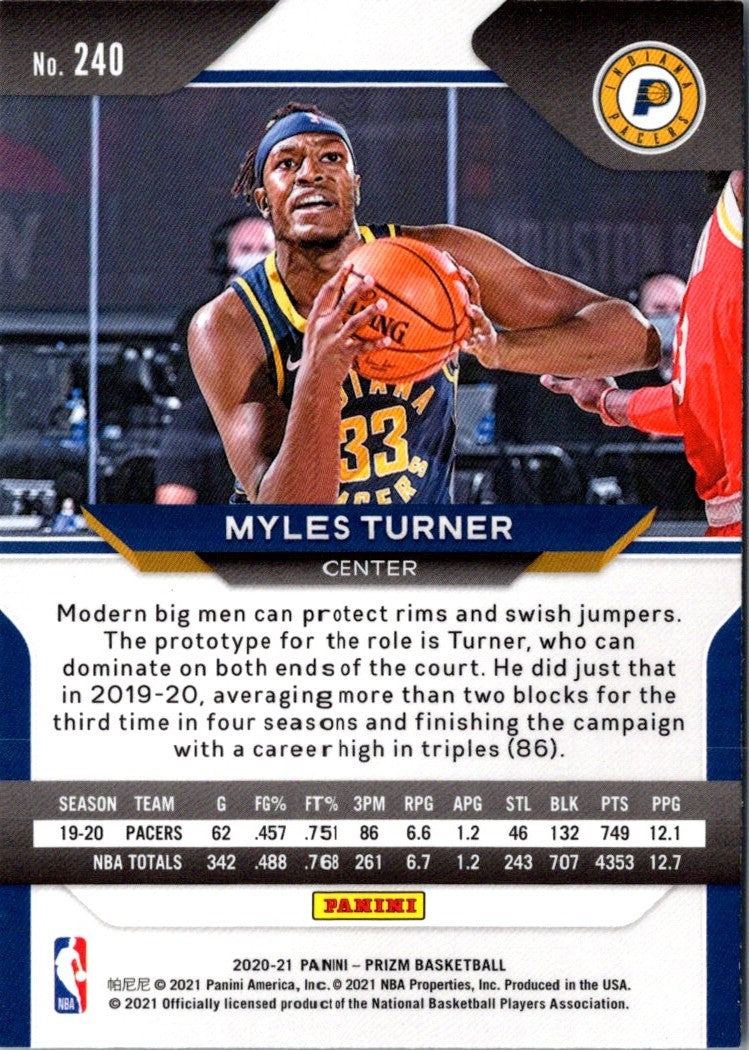 2020 Panini Prizm Myles Turner