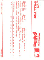 1990 Star Clearwater Phillies Cary Williams #24