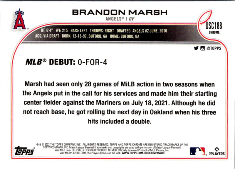 2022 Topps Chrome Update Brandon Marsh