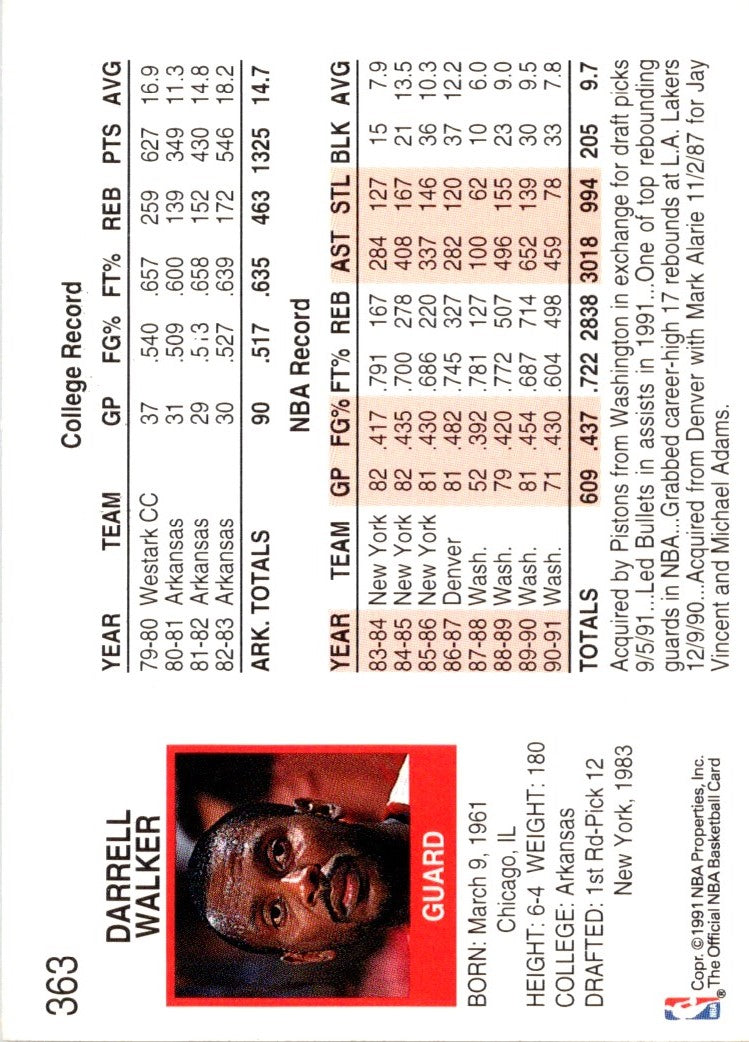 1991 Hoops Darrell Walker