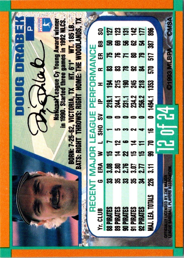 1993 Duracell Power Players I Doug Drabek