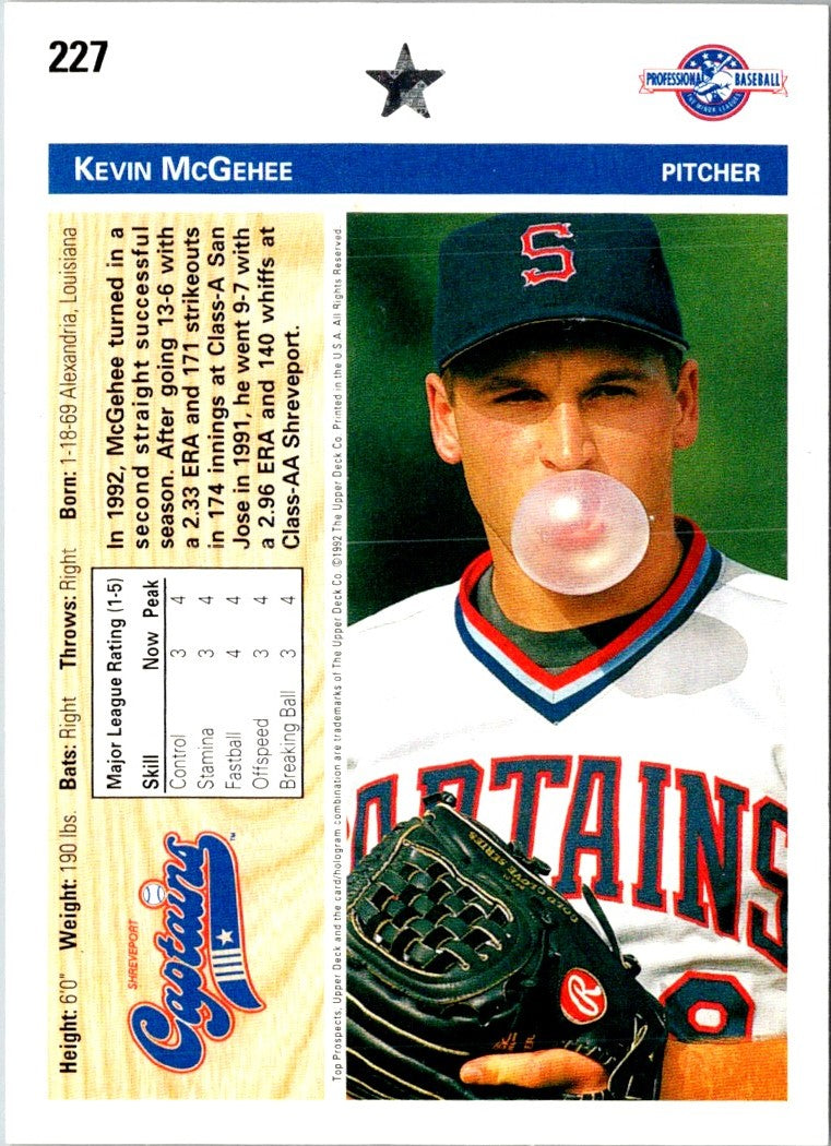 1992 Upper Deck Minors Kevin McGehee