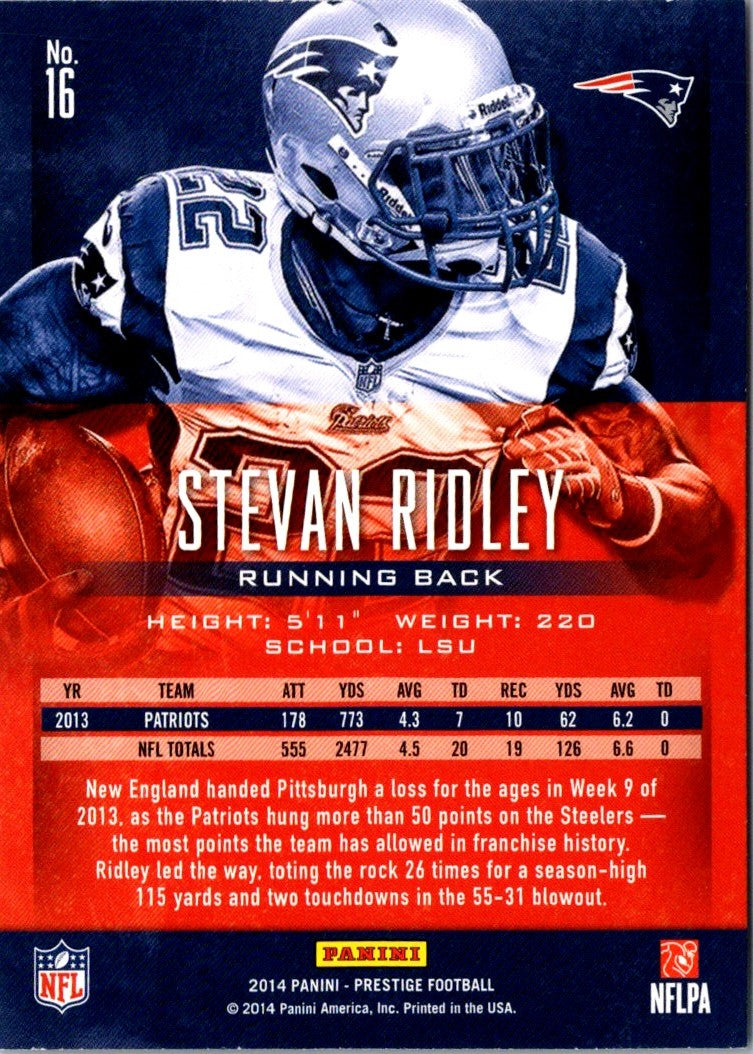 2014 Panini Prestige Stevan Ridley