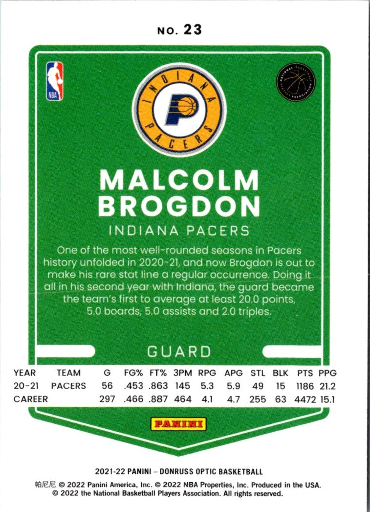 2022 Panini Spectra Malcolm Brogdon