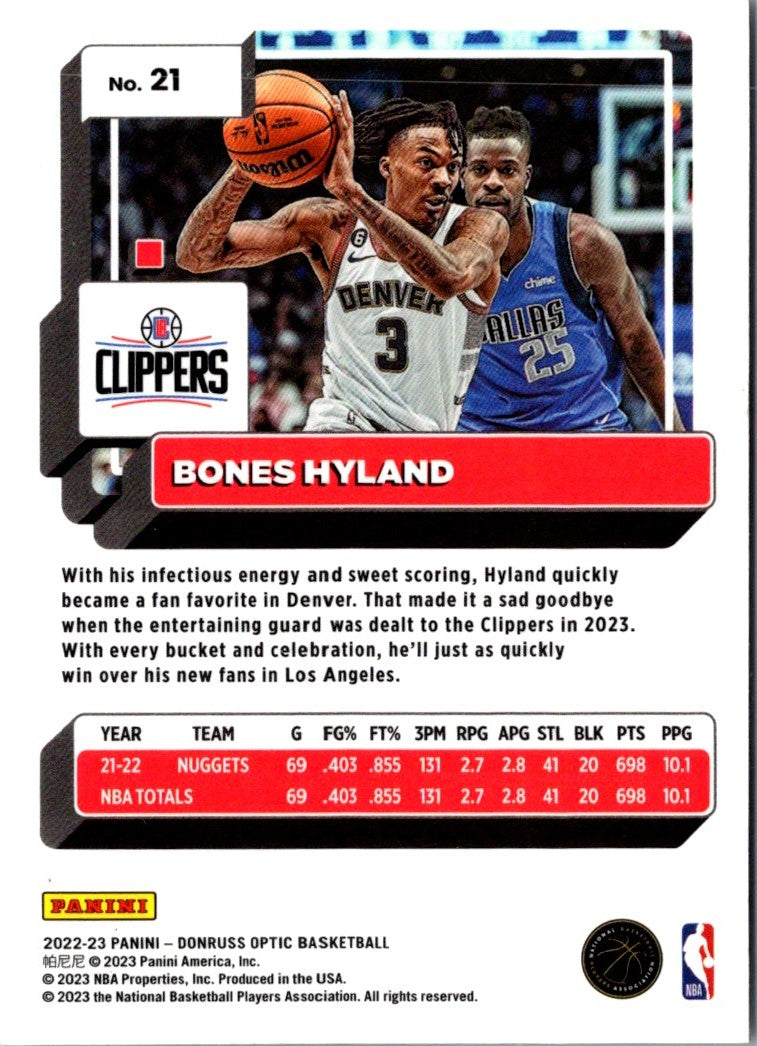 2022 Donruss Optic Bones Hyland