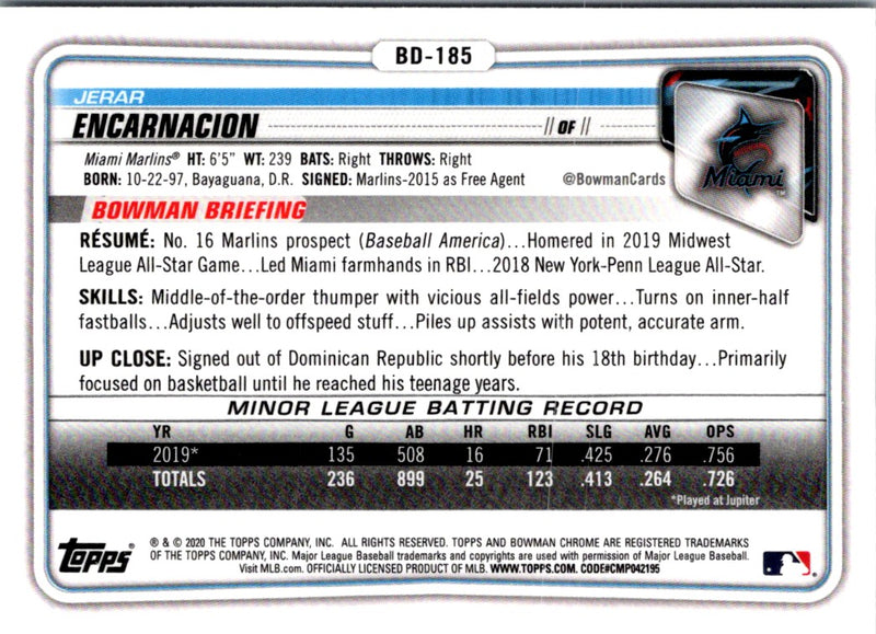 2020 Bowman Draft Chrome Jerar Encarnacion