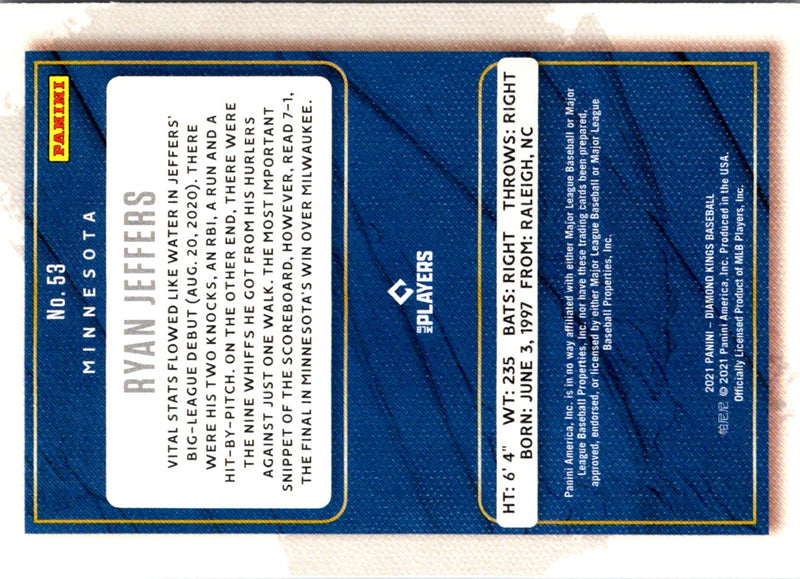 2021 Panini Diamond Kings Blue Ryan Jeffers