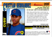 2021 Bowman Heritage Cristian Hernandez #209