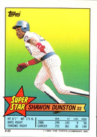 1989 Topps Stickers Super Star Backs Shawon Dunston #43