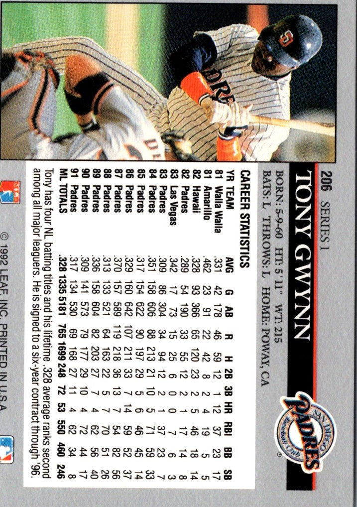 1992 Leaf Tony Gwynn