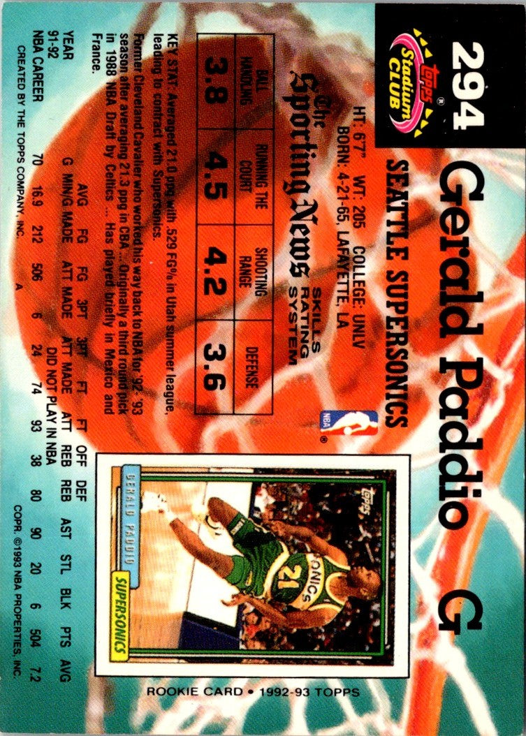 1992 Stadium Club Members Only Gerald Paddio