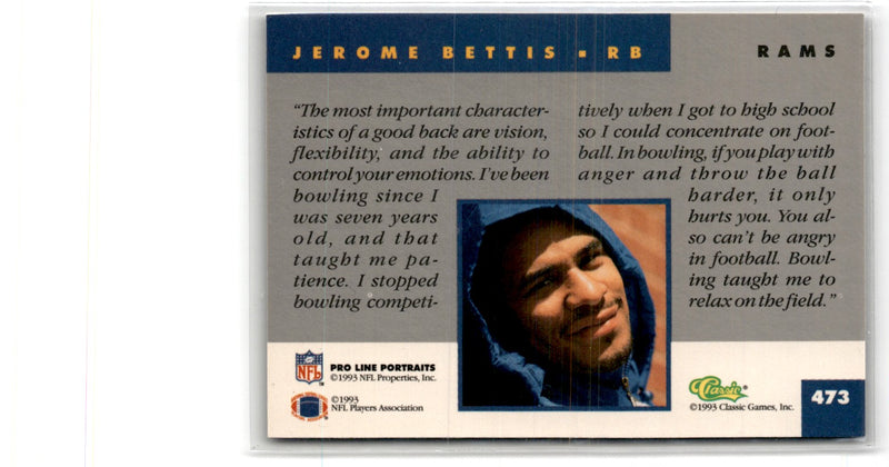 1993 Pro Line Portraits Jerome Bettis