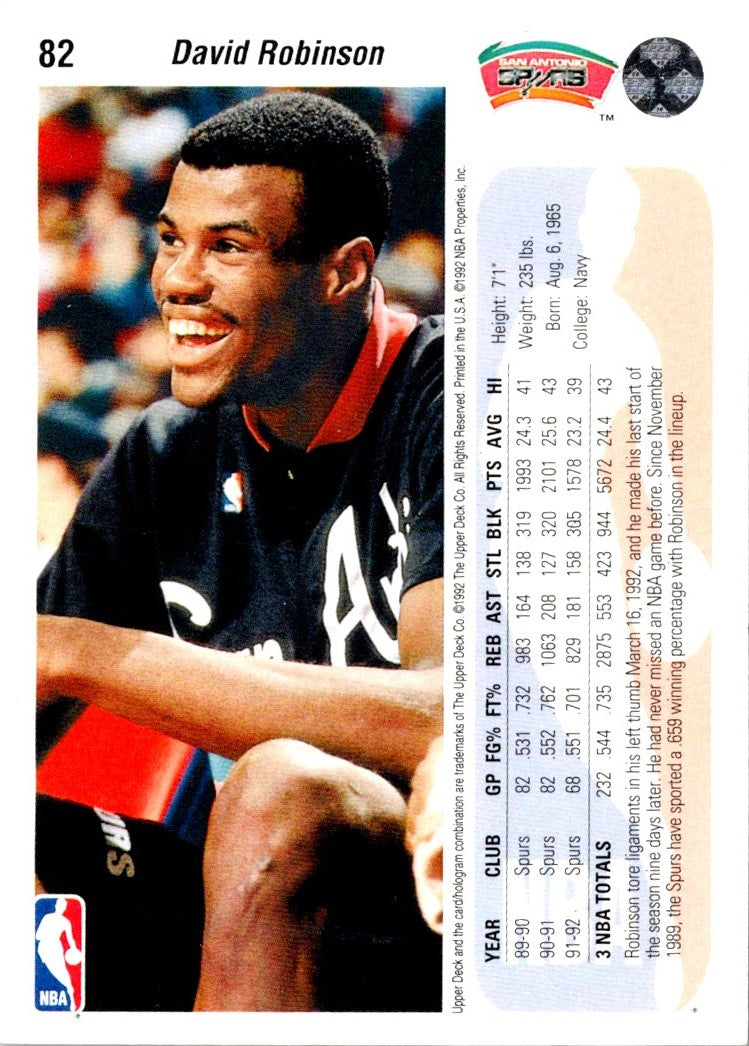 1992 Upper Deck David Robinson