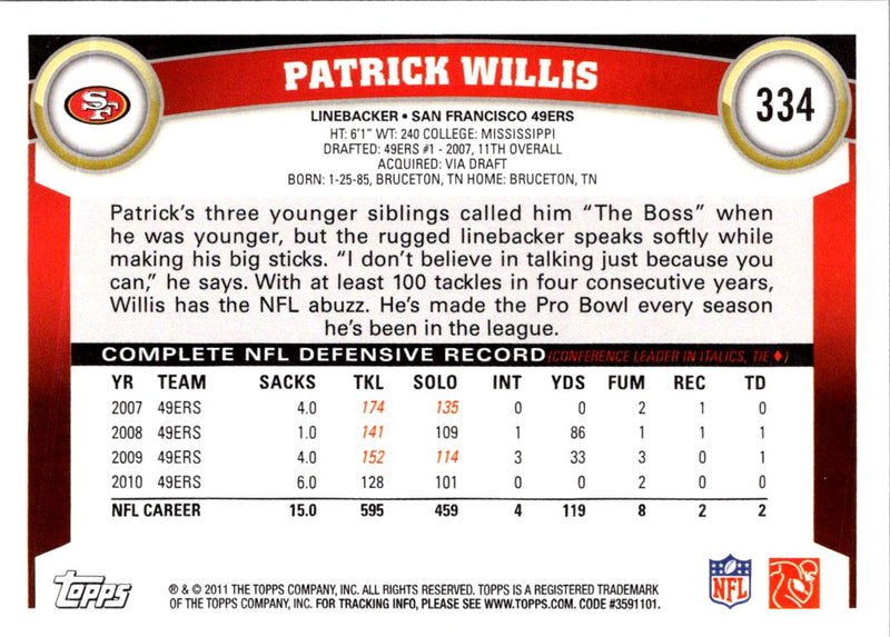 2011 Topps Patrick Willis