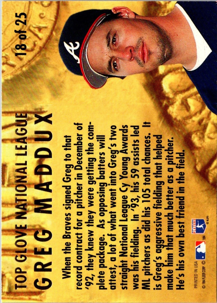 1994 Upper Deck All-Star Jumbos Gold Greg Maddux/Steve Avery