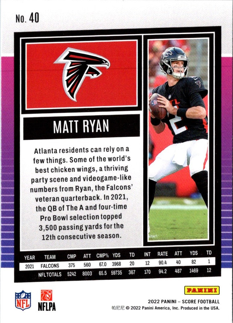 2022 Score Matt Ryan