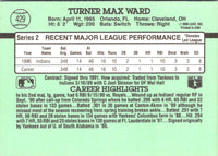 1991 Donruss Turner Ward #429 Rookie