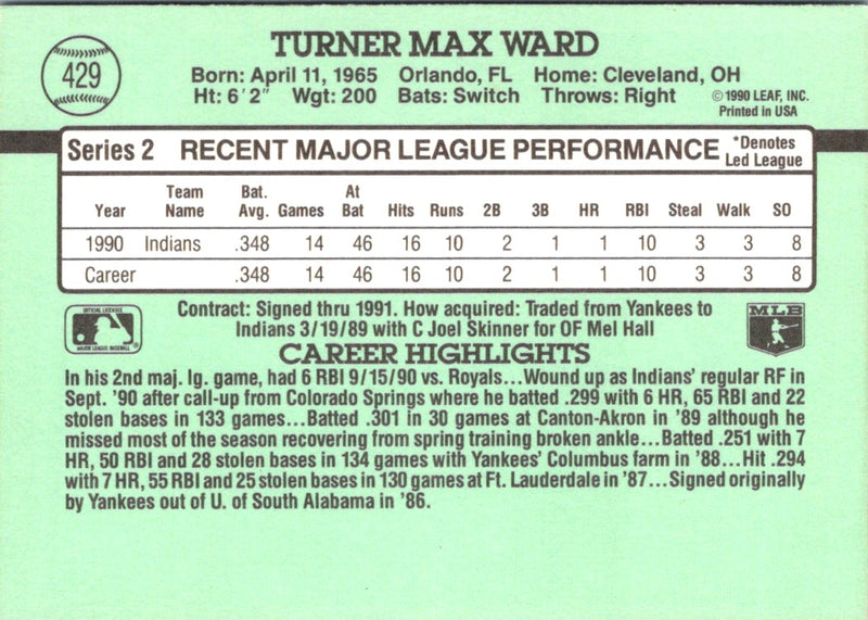 1991 Donruss Turner Ward