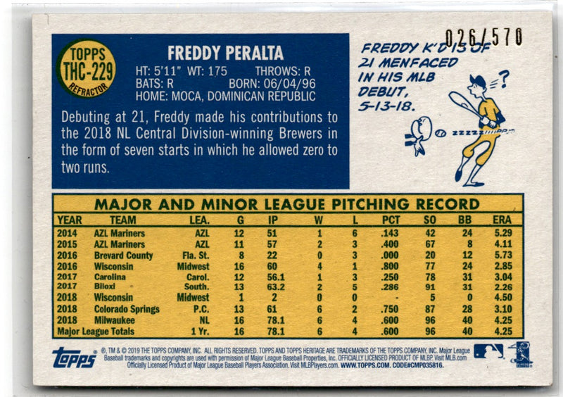 2019 Topps Heritage Freddy Peralta