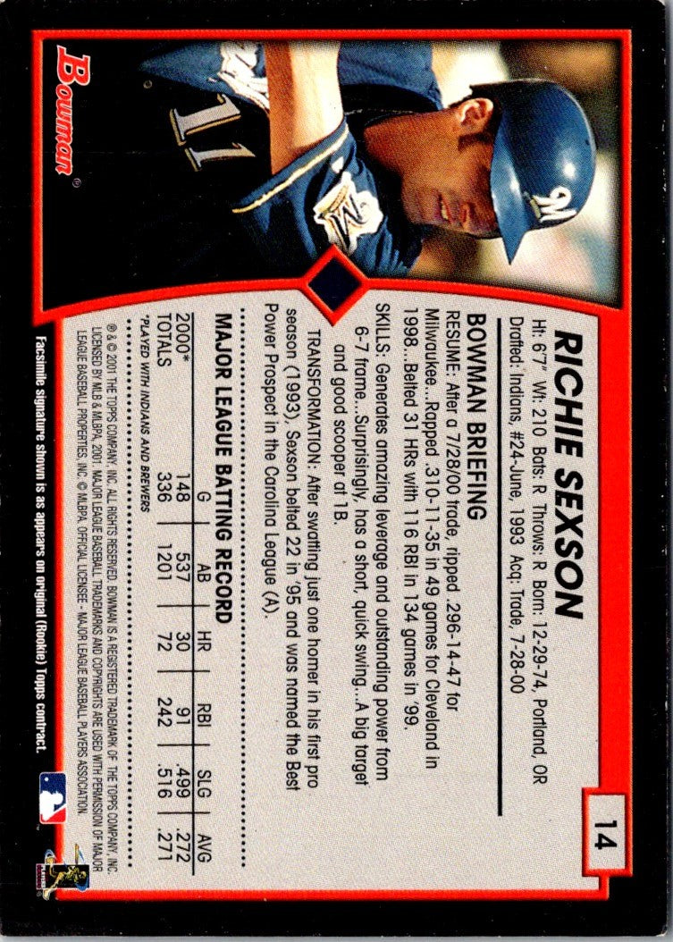 2001 Bowman Richie Sexson