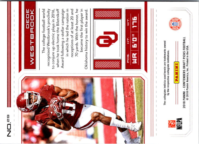 2018 Panini Contenders Draft Picks Dede Westbrook