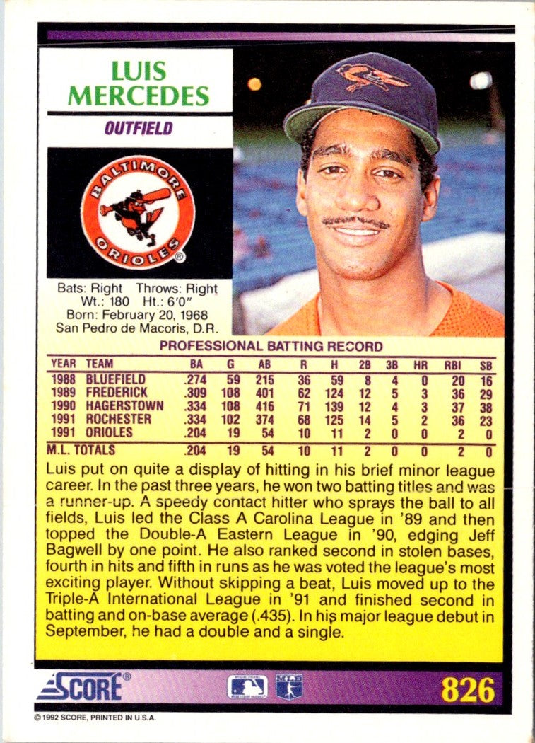 1992 Score Luis Mercedes