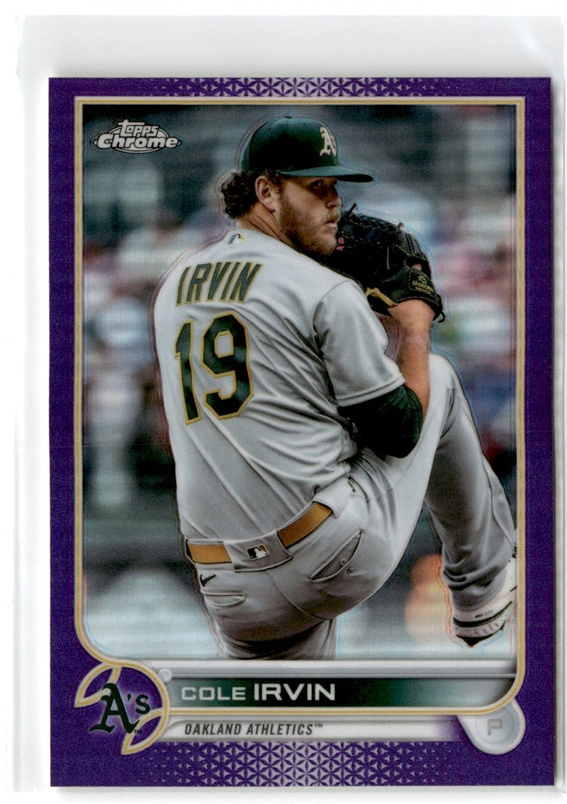 2022 Topps Chrome Update Purple Refractor Cole Irvin