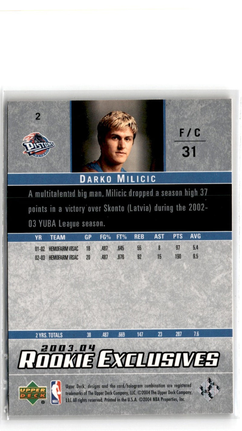 2003 Upper Deck Rookie Exclusives Darko Milicic