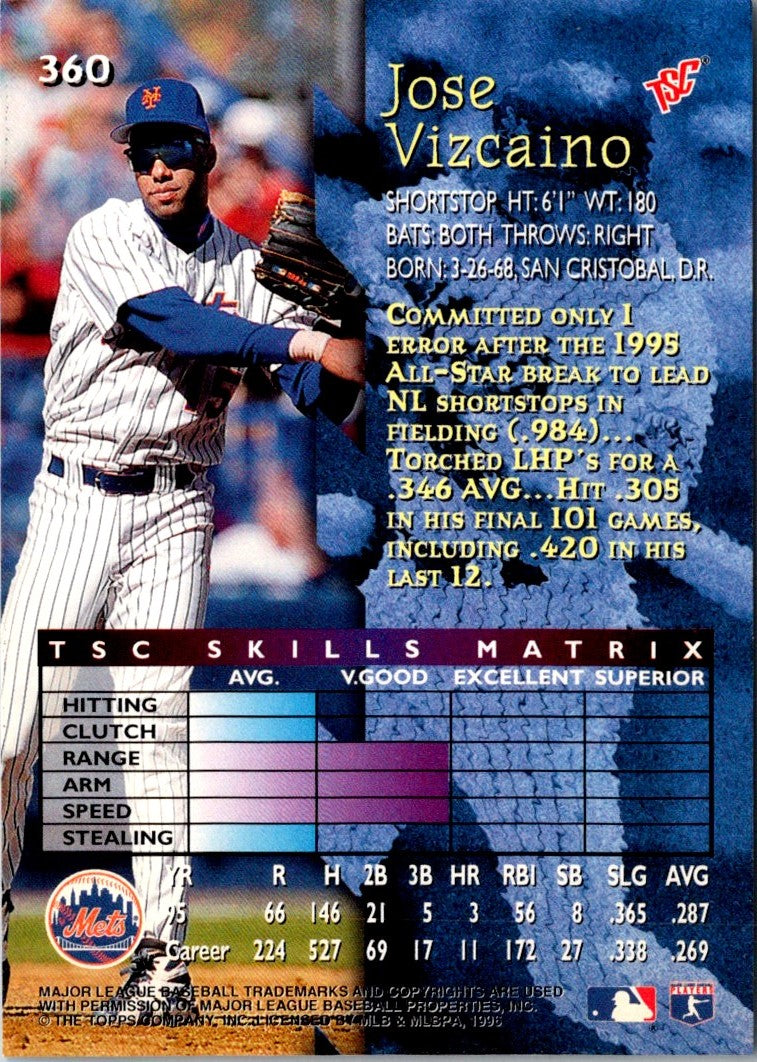 1996 Stadium Club Jose Vizcaino