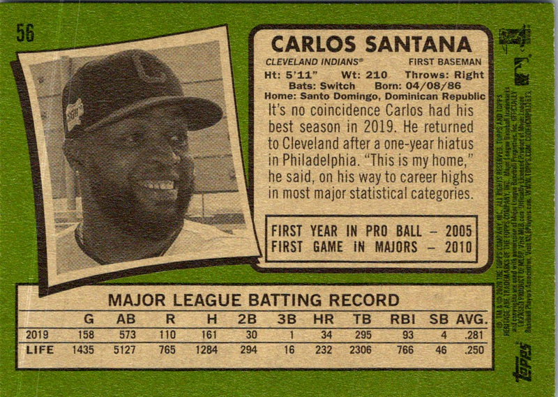 2020 Topps Heritage Carlos Santana