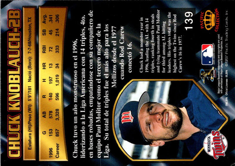 1997 Pacific Crown Collection Chuck Knoblauch