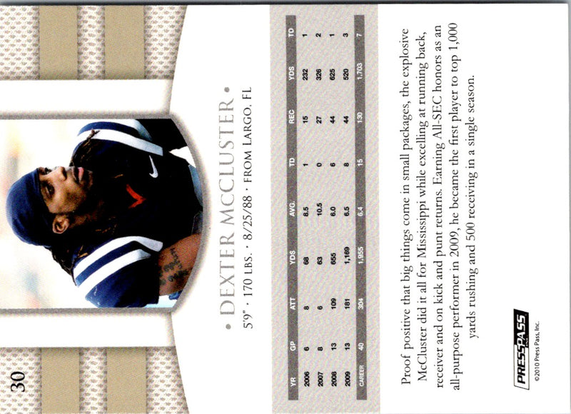 2010 Press Pass PE Blue Dexter McCluster