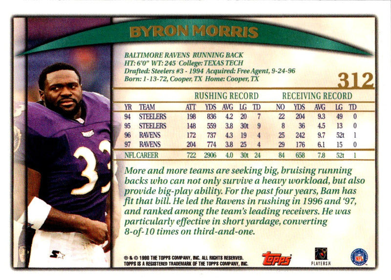 1998 Topps Byron Morris