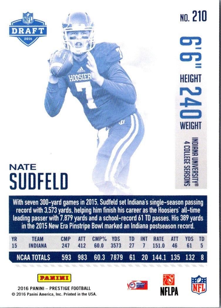 2016 Panini Prestige Xtra Points - Red Nate Sudfeld