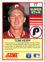 1990 Score 100 Superstars Tom Herr #77