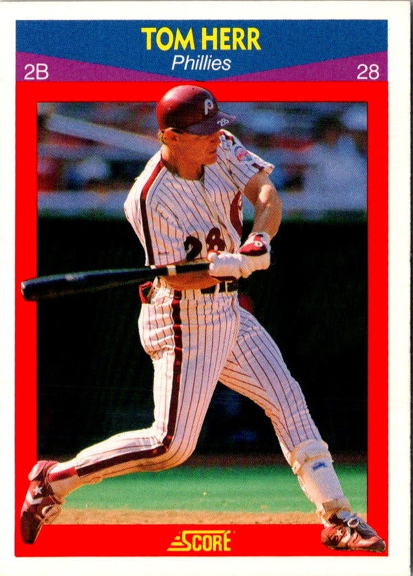 1990 Score 100 Superstars Tom Herr #77