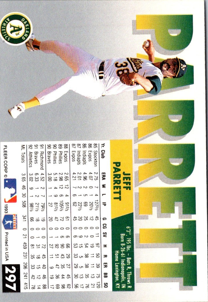 1993 Fleer Jeff Parrett