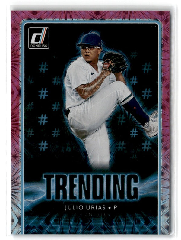 2021 Donruss Trending Pink Fireworks Julio Urias #TR7