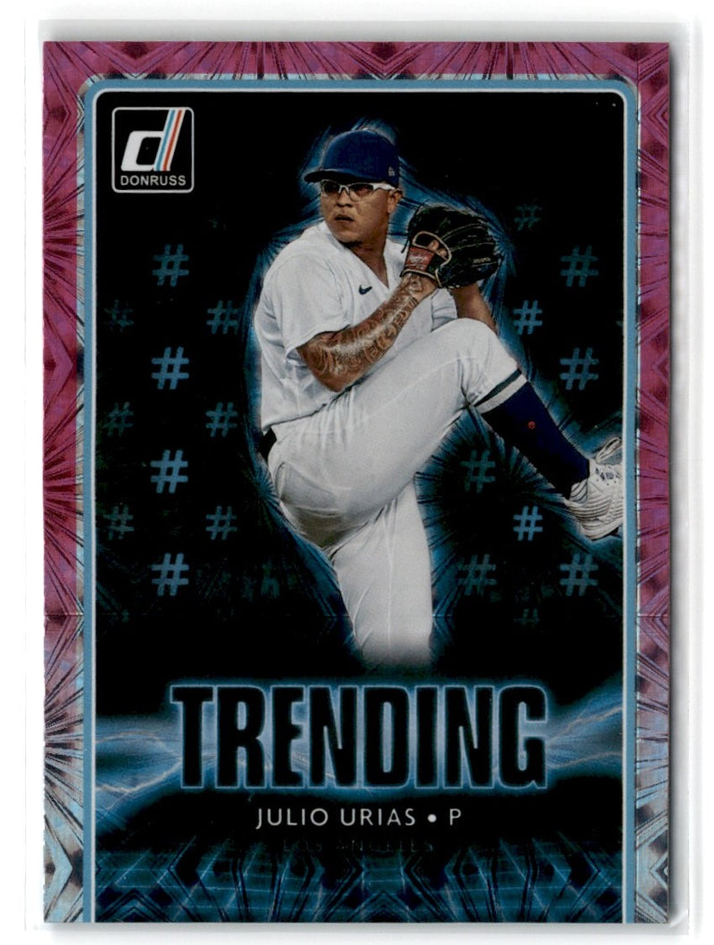 2021 Donruss Trending Pink Fireworks Julio Urias