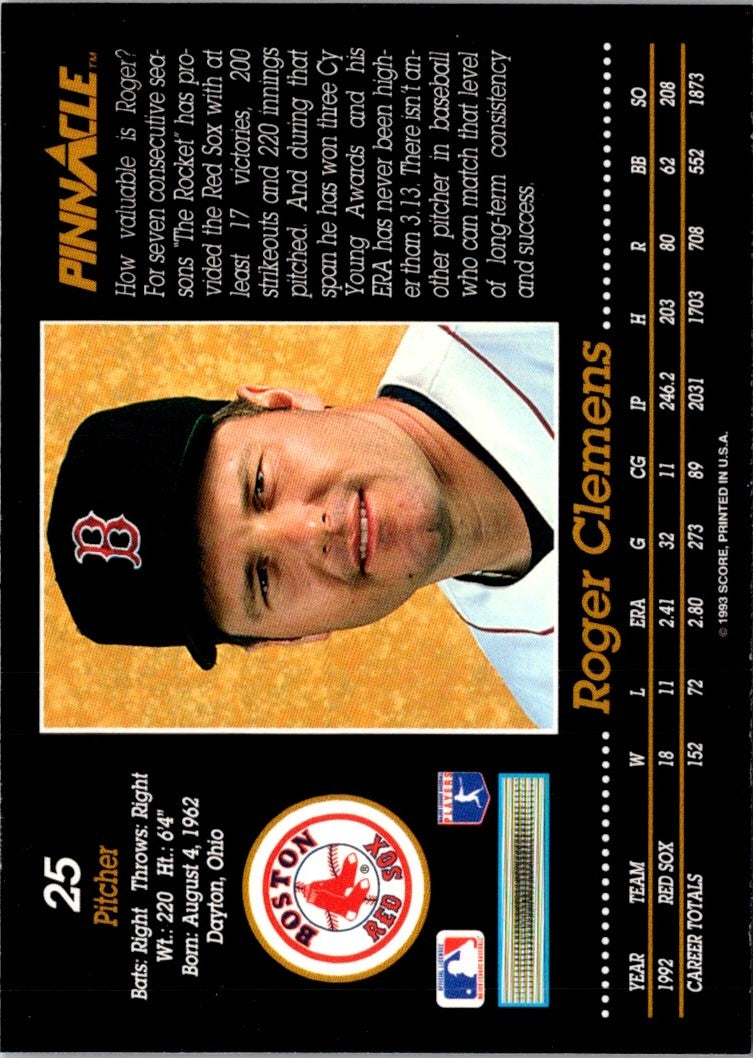 1993 Pinnacle Roger Clemens