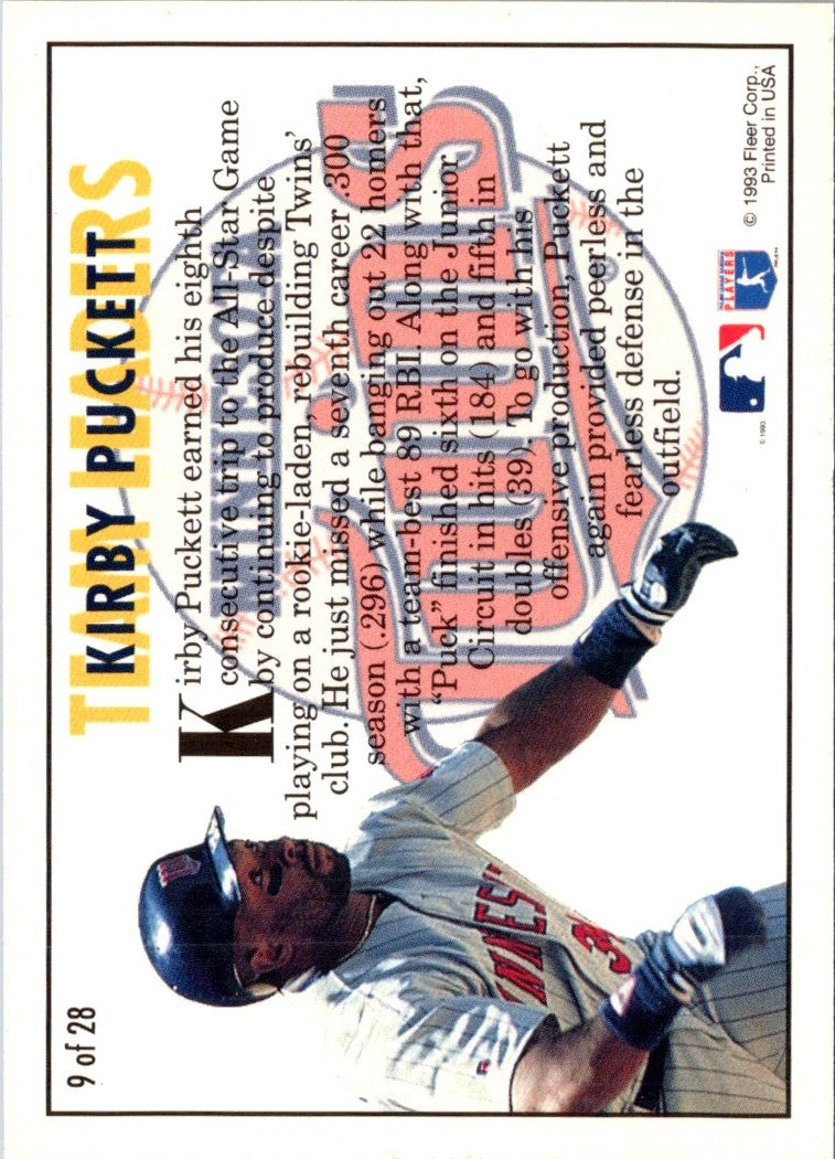 1994 Fleer Team Leaders Kirby Puckett