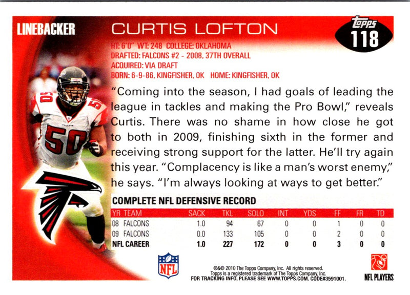 2010 Topps Curtis Lofton