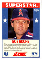 1989 Score Baseball's 100 Hottest Players Bob Boone #81