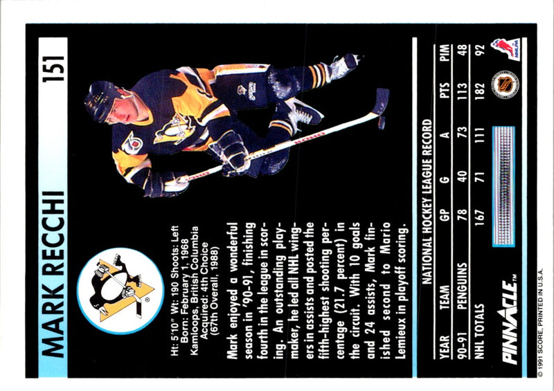 1991 Pinnacle Mark Recchi