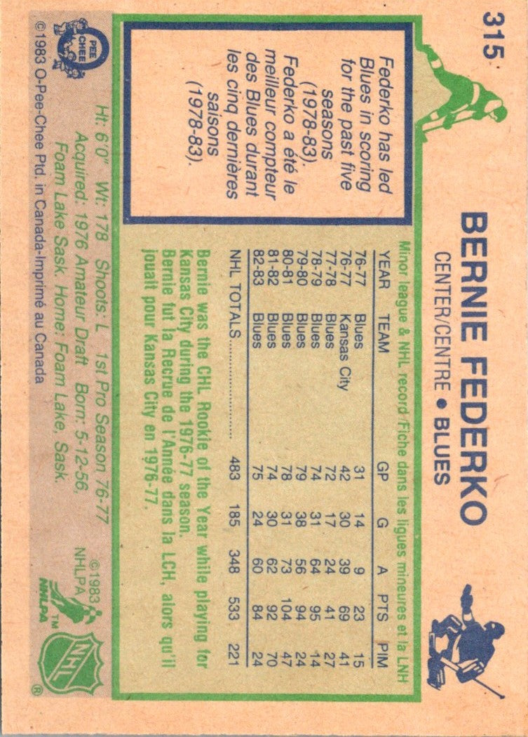 1983 O-Pee-Chee Bernie Federko